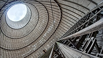 abandoned cooling tower