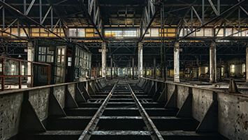 abandoned train depot Poland