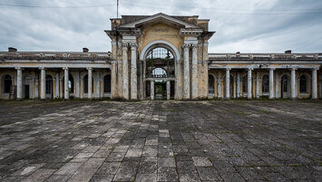 abandoned train station Abkhazia